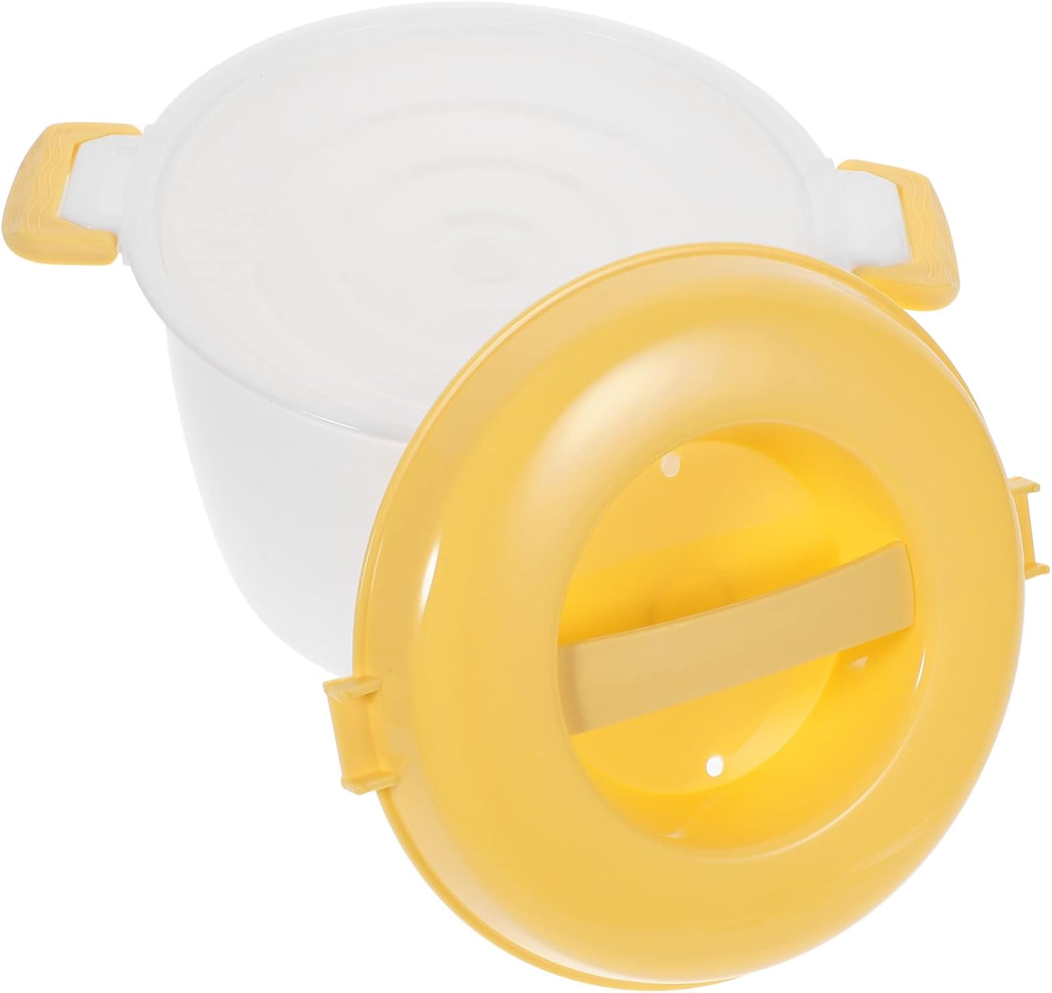 Hemoton Mini vaporizador para microondas, olla arrocera para microondas, olla de vapor de alimentos, recipiente de vapor con tapa, utensilios de