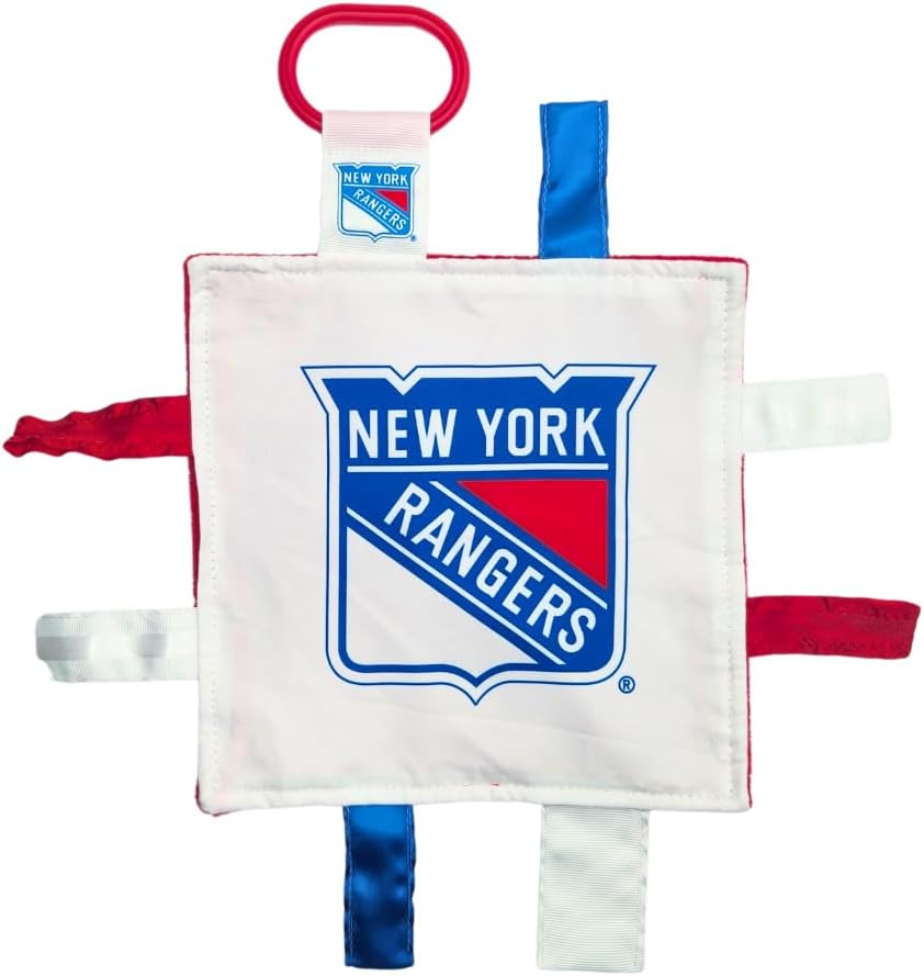 The Learning Lovey New York Rangers – Juguete de etiqueta para bebé, juguete sensorial de hockey de la NHL para bebé, suave y seguro, juguete ideal
