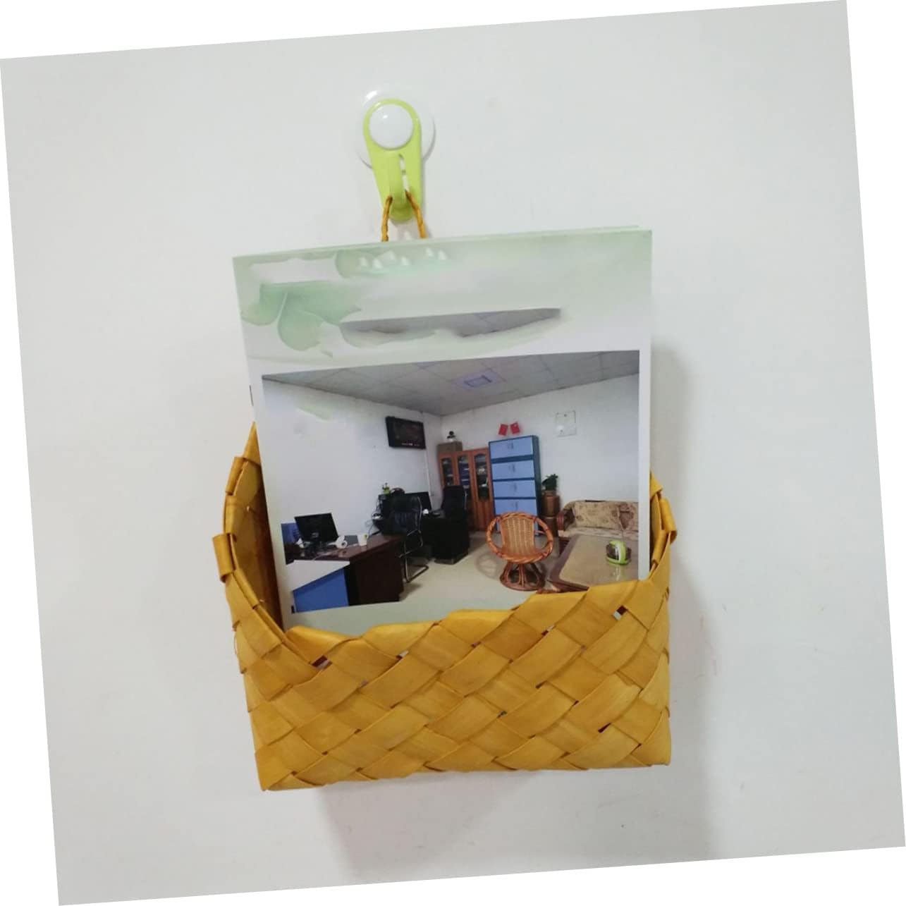 Alipis Cesta colgante de pared, cesta redonda tejida para plantas, cesta de pared tejida para interiores, cesta colgante para decoración del hogar,
