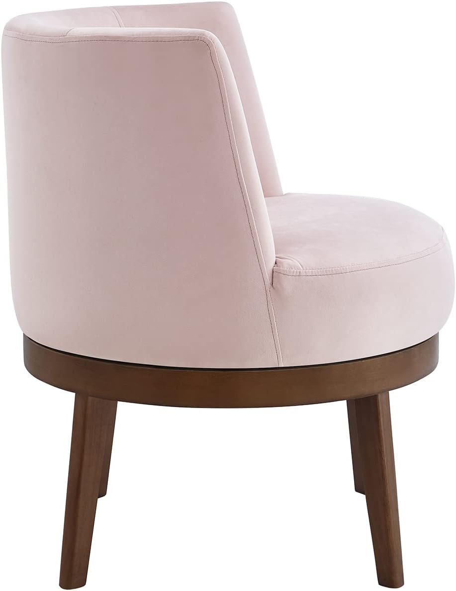 24KF Silla moderna giratoria de 360 grados, cómoda silla redonda de terciopelo para sala de estar, sillón esquinero para guardería, 7018S-rosa
