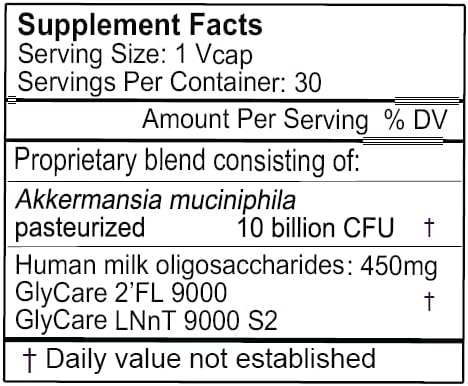 Pasteurized Akkermansia muciniphila with Human Milk Oligosaccharides – 30 caps