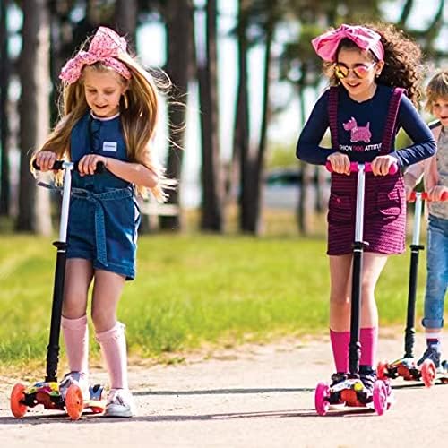 Patinetes para niños de 3 ruedas para niños y niñas pequeñas, 4 alturas ajustables, inclinación para conducir, cubierta extra ancha, ruedas