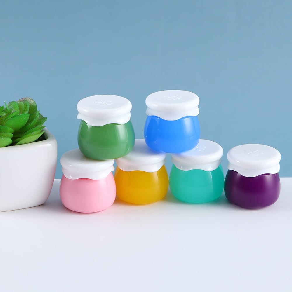 6 recipientes de viaje, frascos de viaje de crema, botellas recargables, tarro de crema facial, forma de fruta, 0.35 oz, accesorios de herramientas