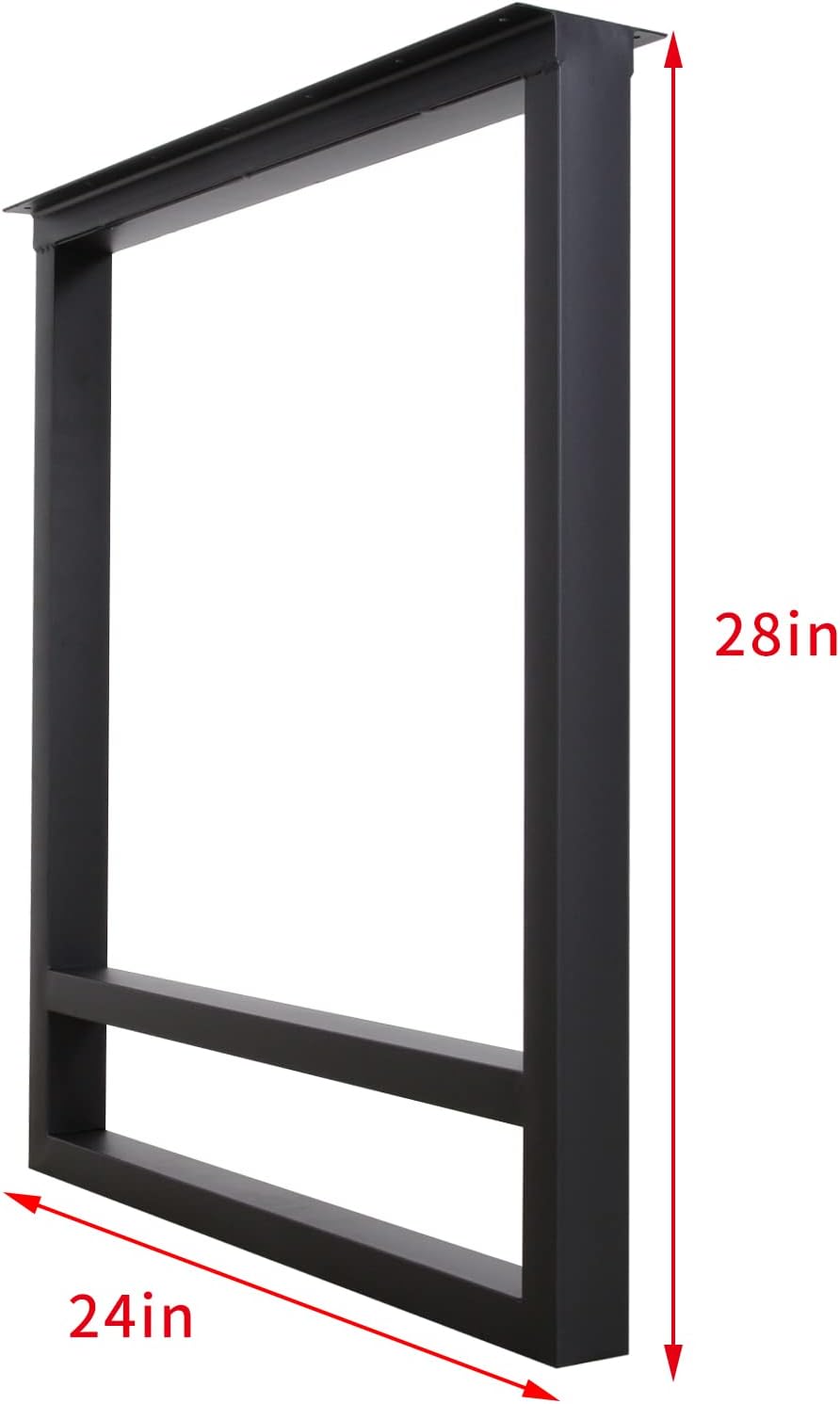 SSS Furniture Juego de 2 patas de mesa de metal resistente de tubo cuadrado de hierro para escritorio, patas de mesa de comedor, oficina, patas de