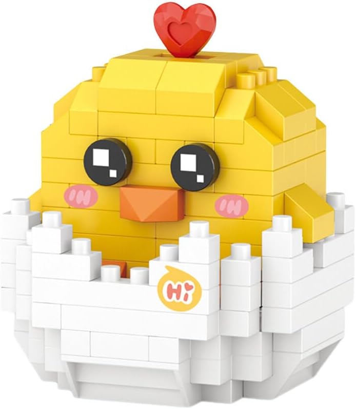 Aetheria Juego de 150 bloques de animales de construcción de pollitos, decoración creativa del hogar, ladrillos de juguete para niños o adultos,
