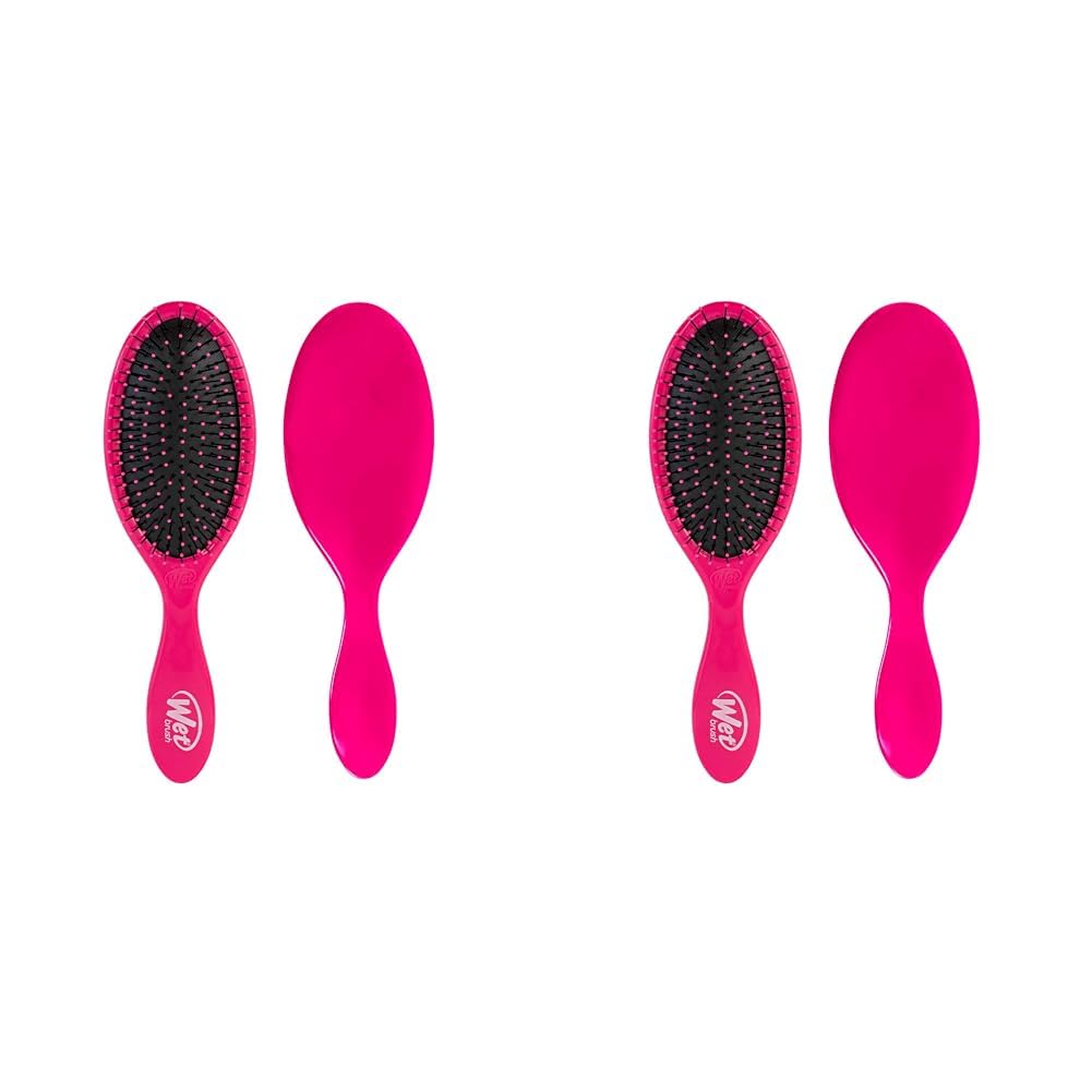 Wet Brush Cepillo desenredante, cepillo desenredante original (rosa) – Cepillo para cabello húmedo y seco sin enredos para mujeres y hombres – Sin