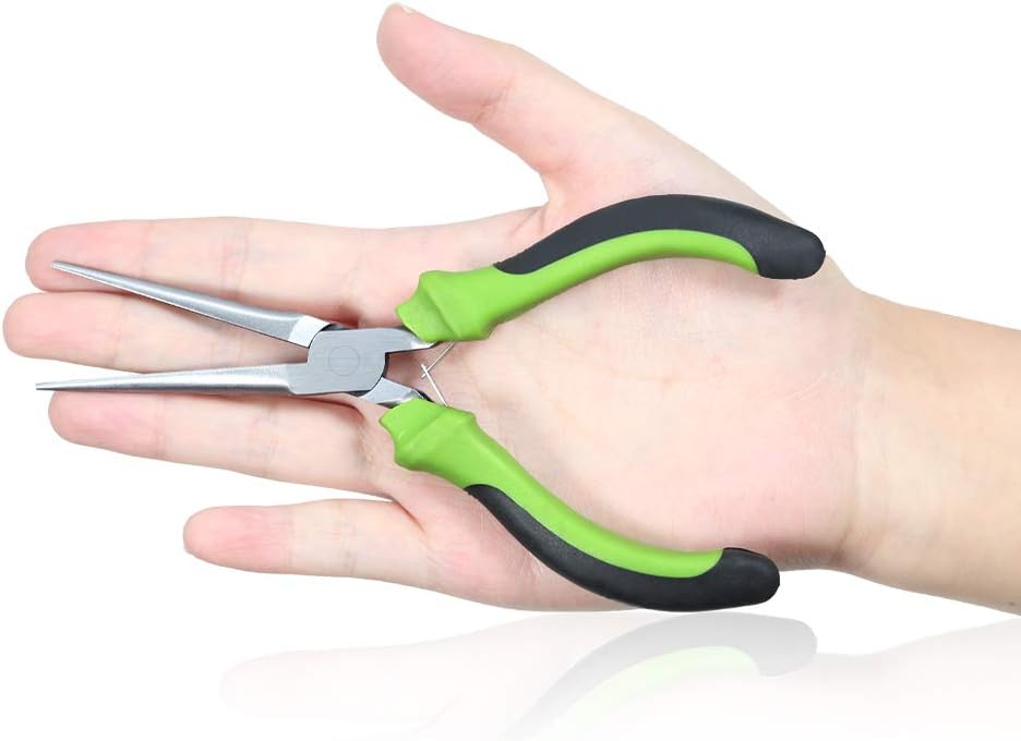 SPEEDWOX Mini alicates de punta de aguja de 6 pulgadas para hacer joyas, mandíbulas suaves, alicates finos extra largos, herramienta profesional,