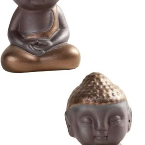 Garneck 2pcs Tea pet Tea Play Ornament Ceramic Buddha Statue Purple Ceramic Craft Decor Buddah Decoration Buddha Head Figurine Praying Buddha Garneck 2pcs Tea pet Tea Play Ornament Ceramic Buddha Statue Purple Ceramic Craft Decor Buddah Decoration Buddha Head Figurine Praying Buddha