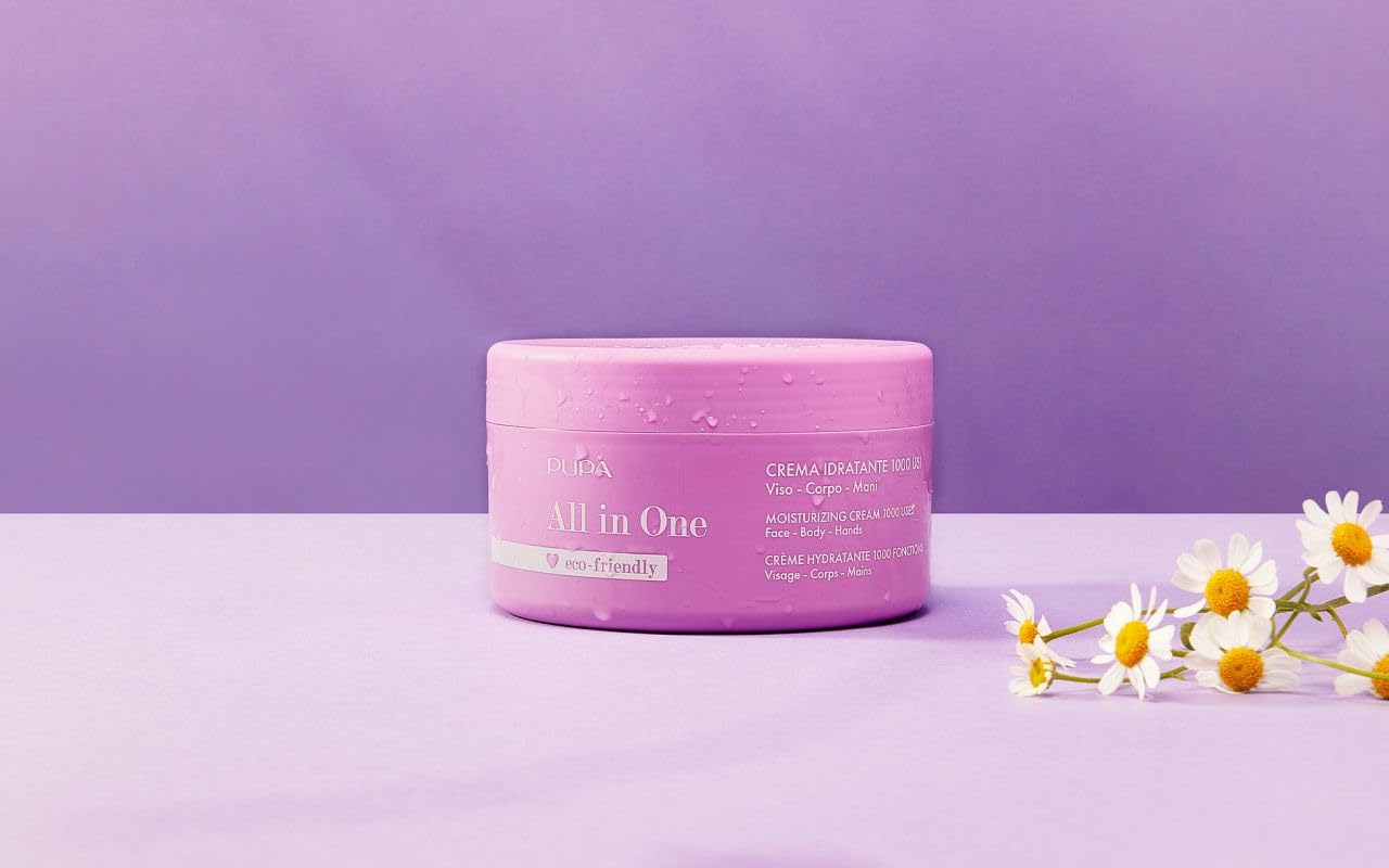 PUPA Milano – Crema hidratante todo en uno con ácido hialurónico, refuerzo de hidratación de la piel, ofrece un aspecto suave y firme, hidratante