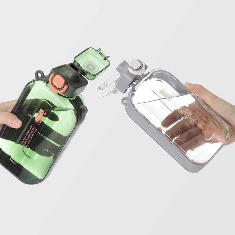 Botella de agua plana de 25 onzas, botella de agua cuadrada portátil sin BPA, a prueba de fugas, botellas de agua delgadas para bolsos, viajes,