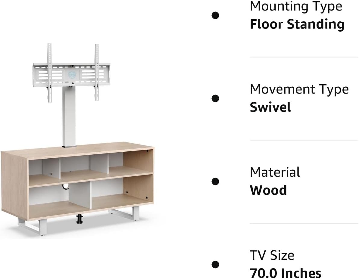FITUEYES Soporte de TV con soporte para televisores de 32 a 70 pulgadas, centro de entretenimiento con consola de madera con capacidad para hasta