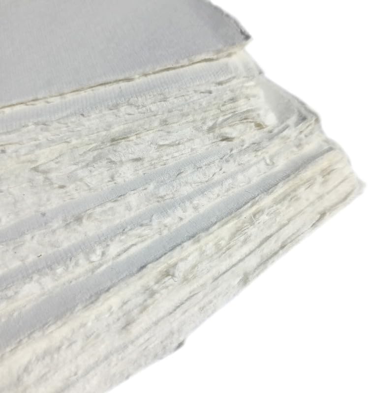 Habiller Hojas sueltas de papel de algodón con borde de cubierta para escribir caligrafía, impresión, manualidades de álbumes de recortes, mapa,