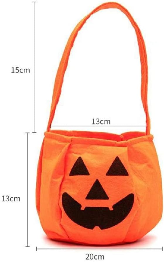 Zhzrche Bolsas de dulces de calabaza de Halloween, bolsas de dulces de calabaza de Halloween, bolsas de dulces no tejidas, cubo de dulces de