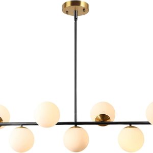 KCO Lighting – Lámparas de araña negras modernas de latón cepillado colgante de globo de cristal para comedor, sala de estar, dormitorio (negro) KCO Lighting – Lámparas de araña negras modernas de latón cepillado colgante de globo de cristal para comedor, sala de estar, dormitorio (negro)
