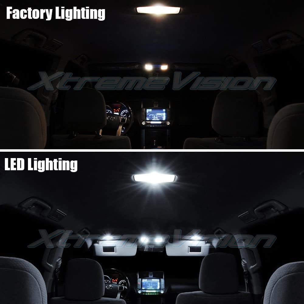 XtremeVision LED interior para Nissan Frontier 2005-2015 (5 piezas) kit de LED interior blanco puro + herramienta de instalación