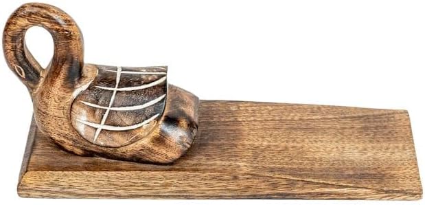 SimbaKart – Tope de puerta de cisne hecho a mano decorativo vintage con acabado natural para puerta de cisne, soporte de puerta pesado resistente al