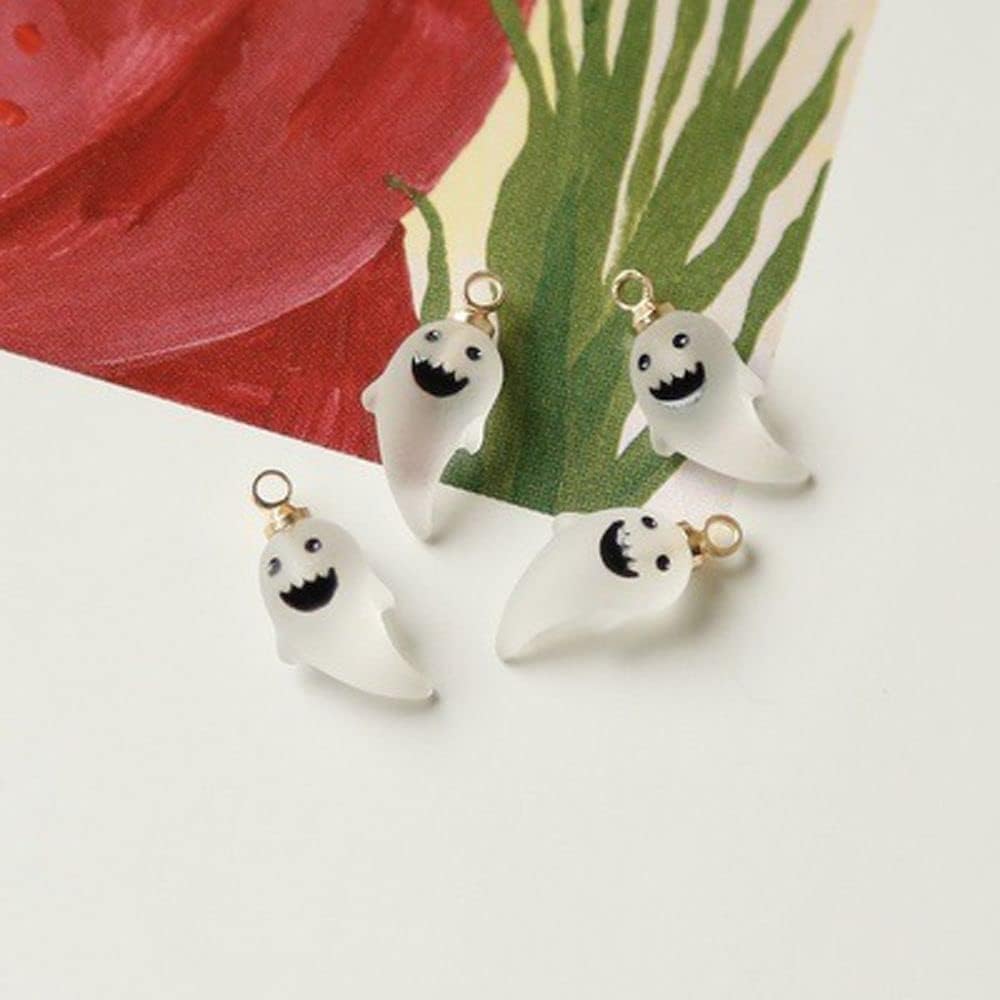 Dijes de resina de calabaza de Halloween, dijes de fantasma, dijes de Halloween para aretes, pulseras, collares, accesorios de fabricación de joyas