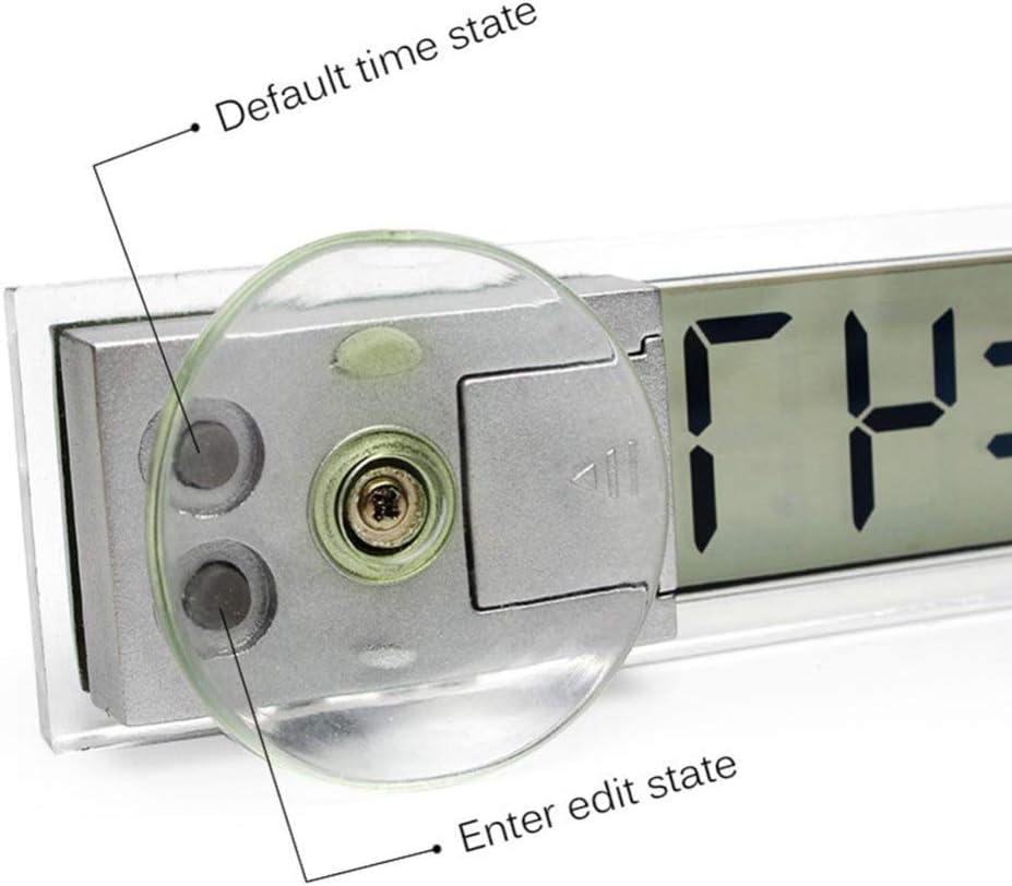 Eaglerich 1 unids peso ligero durable transparente coche electrónico reloj pantalla LCD digital con lechón más nuevo reloj LCD reloj