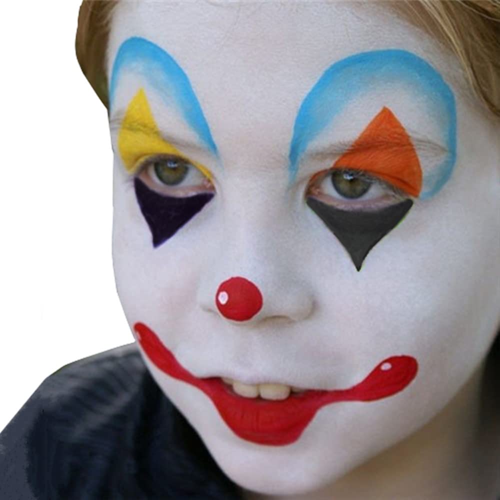 Go Ho Pintura corporal de payaso blanca, pintura facial profesional a base de aceite para Halloween, cosplay, FX, pintura facial 3 en 1 para