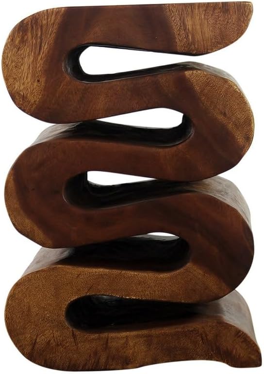 Wood Wave Verve Accent – Mesa de serpiente (14 x 14 x 20 pulgadas), color aceite de nogal