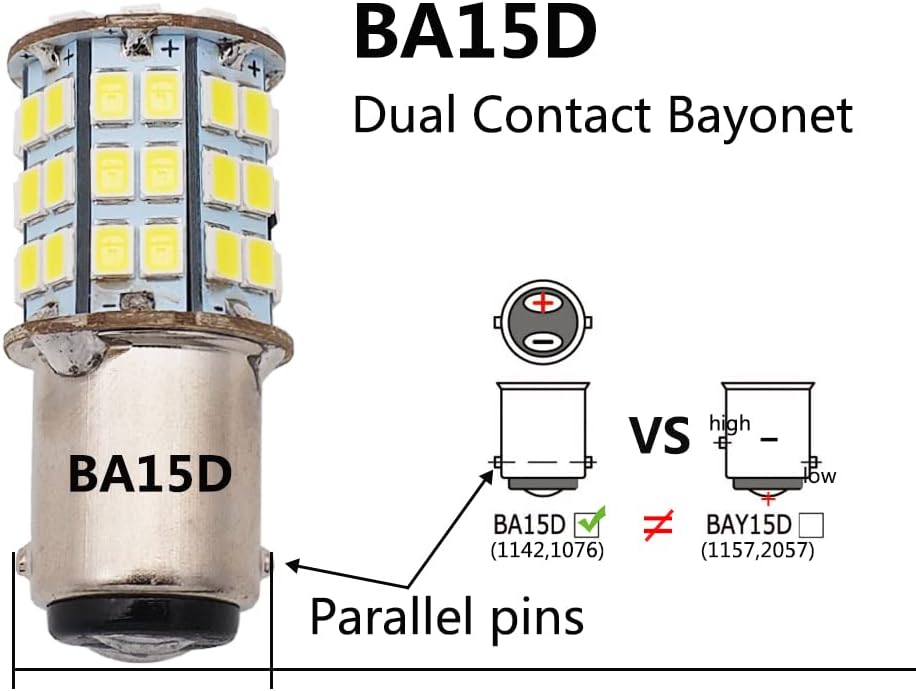 GRV Ba15d 1142 1076 Bombilla LED 4W 56-2835SMD Super Brillante ACDC12V-24V 40W Reemplazo halógeno para RV Remolque, Camper, Autocaravana, Luces