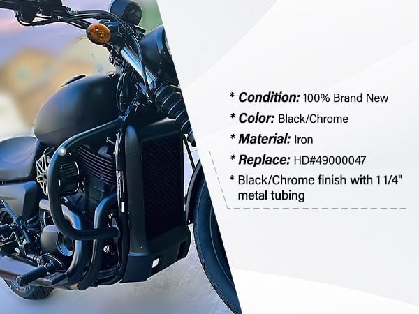 TCT-MOTORPARTS Protector de motor para barra de choque de carretera para Harley Street 500 XG500 750 XG750 2015-2020 Street Rod XG750A 2017-2020