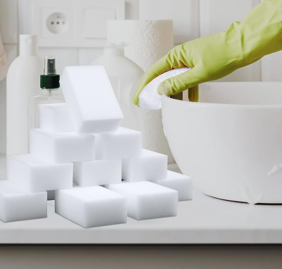 Paquete de 30 esponjas mágicas de borrar de melamina extra gruesas y duraderas a granel, almohadillas de limpieza de espuma multisuperficie, bañera,
