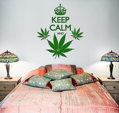 Wall Vinyl Marihuana Keep Calm and Smoke Weed (z3390) White