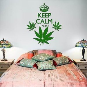 Wall Vinyl Marihuana Keep Calm and Smoke Weed (z3390) White Wall Vinyl Marihuana Keep Calm and Smoke Weed (z3390) White