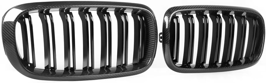 Parrilla de parrilla de riñón de parachoques delantero de fibra de carbono para 2014-2018 BMW F15 F16 X5 X6 X5M X6M