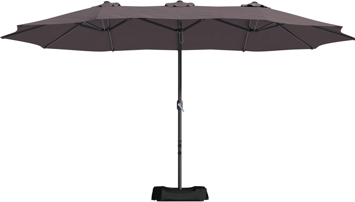 MONDAWE 15ft Patio Umbrella with Base Included Large Outdoor Double Sided Umbrella Rectangular Aluminum Market Table Umbrella with Crank, Study 12
