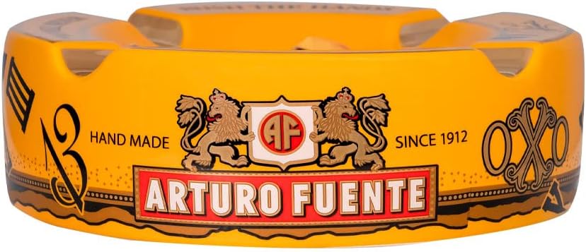 Cenicero de cigarro de porcelana grande de 8.75 pulgadas de edición limitada de Arturo Fuente amarillo