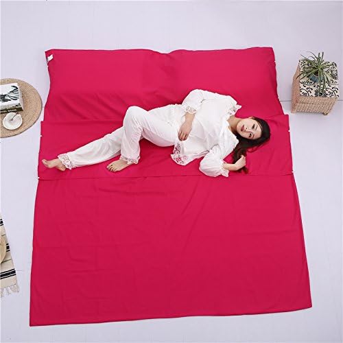 Saco de dormir para camping, ligero, portátil, limpio, saco de viaje para hotel, tren, senderismo, picnic al aire libre (rojo)