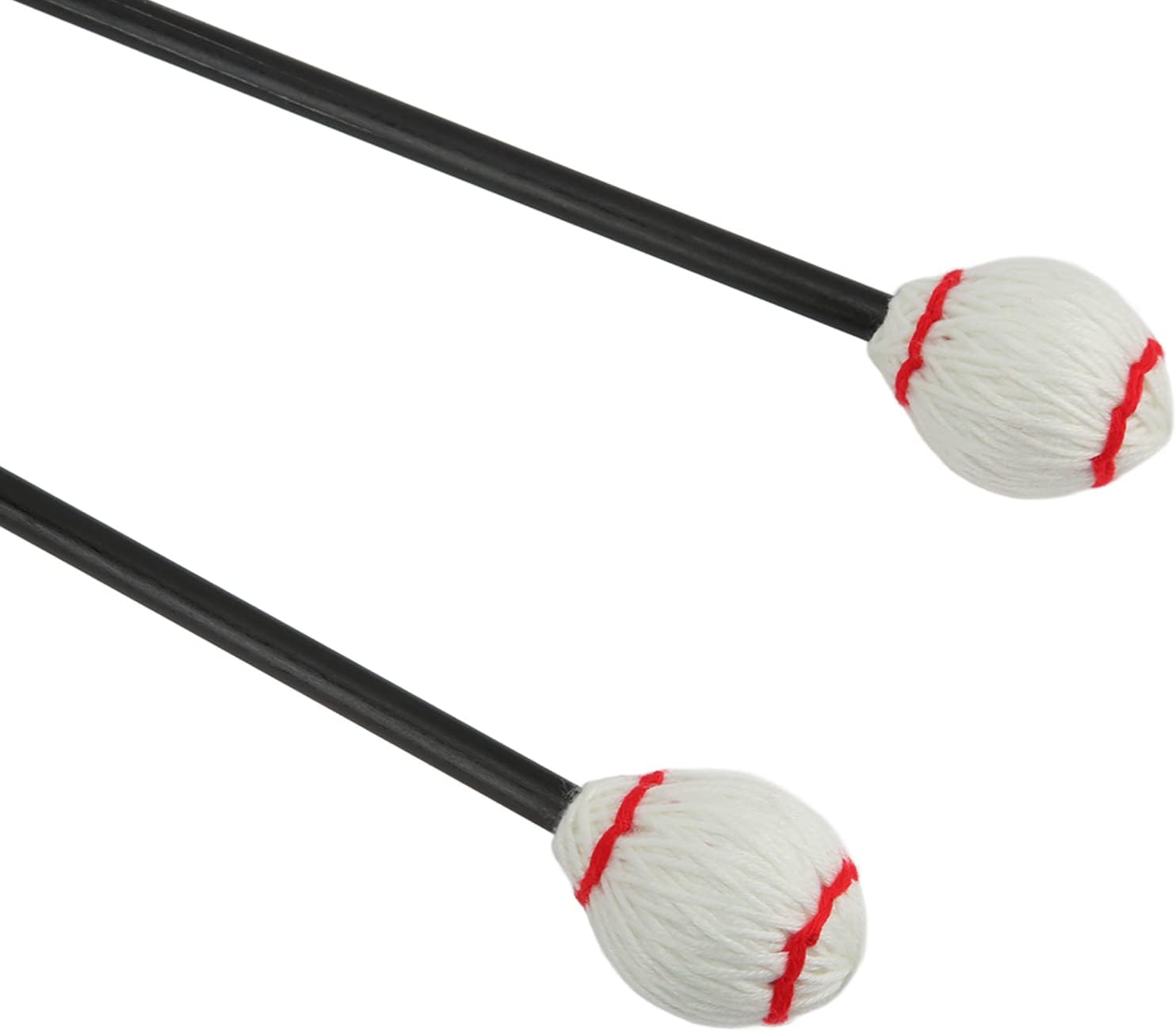 Marimba Mallets de hilo duro, mazos de marimba de percusión de marimba con cabeza de hilo medio, mazos de marimba para jugar con mango de madera