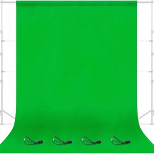 EMART – Fondo de pantalla verde de muselina para fotografía, 10 x 20 pies, con 4 abrazaderas, extra grande, para Chromakey, videoconferencias, EMART – Fondo de pantalla verde de muselina para fotografía, 10 x 20 pies, con 4 abrazaderas, extra grande, para Chromakey, videoconferencias,
