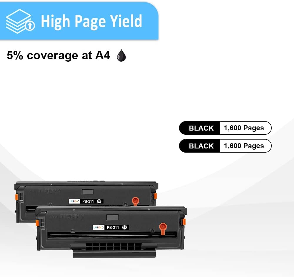 LAIPENG PB-211 PB211 PB 211 PB-211EV PB 211EV Cartucho de tóner compatible 1600 páginas para P2500W P2502W P2207 M6550 M6500NW M6550NW M6600 M6600NW