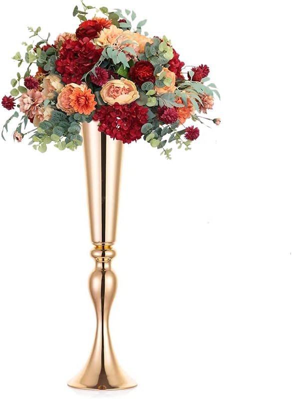 Centros de mesa de boda de metal versátiles, jarrón, trompeta, correa de carretera para fiestas, cenas, centros de mesa, aniversario, ceremonia,