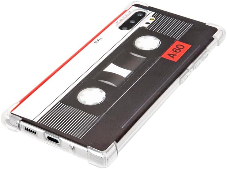 FAteam – Funda para Galaxy Note10 Plus, con esquinas reforzadas, TPU suave, parachoques suave, cinta de casete de música retro, compatible con