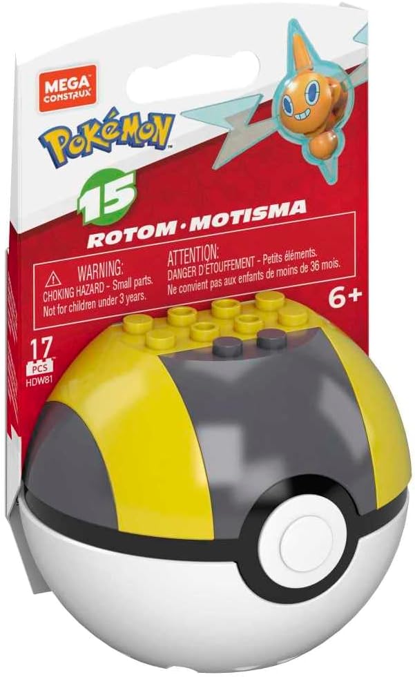 MEGA Pokemon Rotom – Juego de construcción con 17 ladrillos y piezas especiales, juego de regalo de juguete para edades de 6 años en adelante
