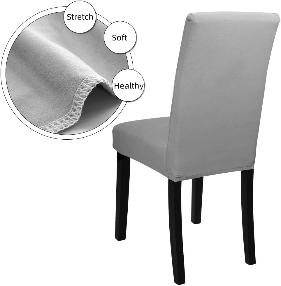 Fuloon – Juego de 6 fundas protectoras para sillas de comedor, elásticas, removibles, lavables, cortas, para hoteles, comedores, ceremonias,