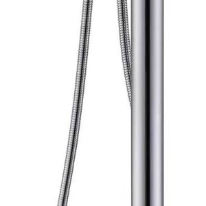 Grifo de bañera independiente para montaje en el suelo, latón cromado, grifos de baño de una sola manija con ducha de mano Grifo de bañera independiente para montaje en el suelo, latón cromado, grifos de baño de una sola manija con ducha de mano