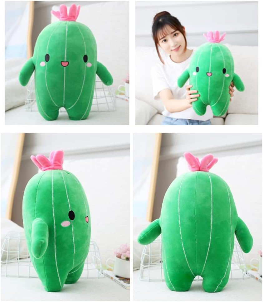 Juguete de peluche de cactus con cara sonriente, súper lindo, almohada de felpa suave de cactus, decoración creativa de plantas de cactus, gran