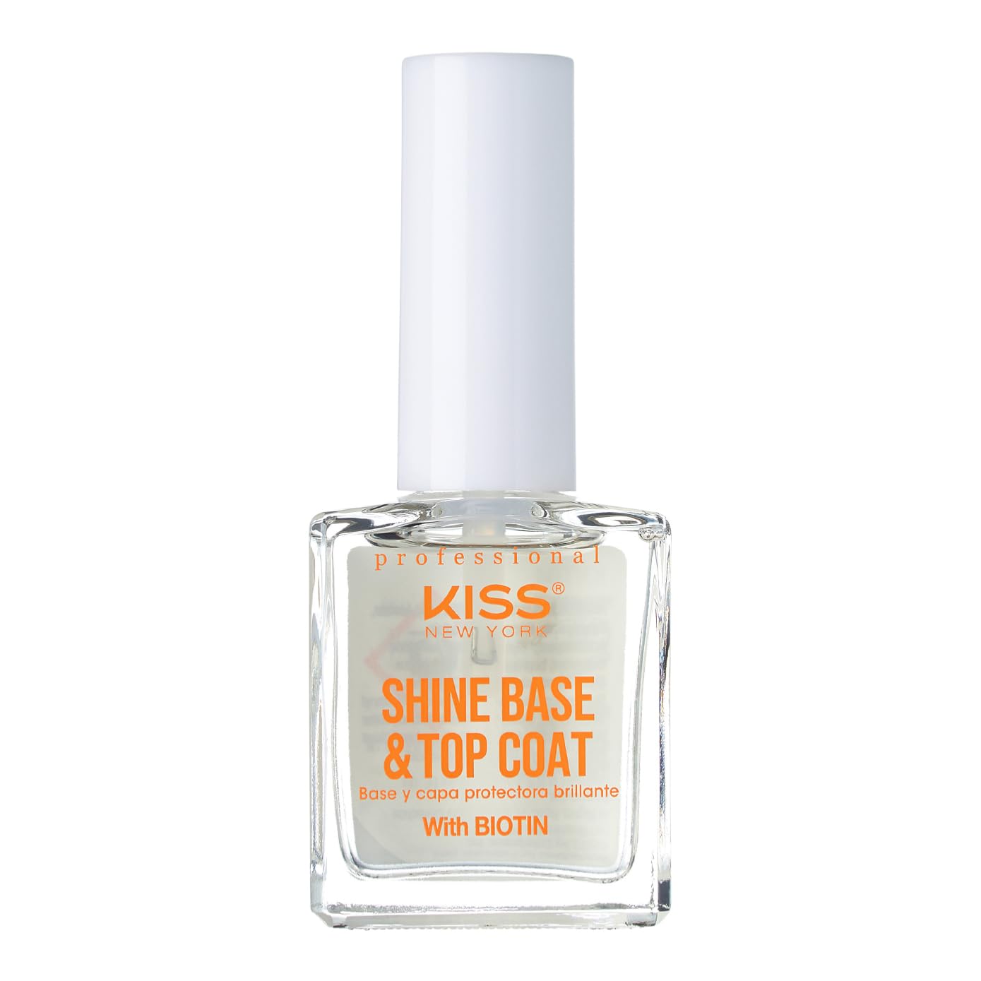 Base y capa superior de esmalte de uñas, esmalte de uñas multiusos 2 en 1, impregnado con biotina, no se mancha, astilla y decoloración, fabricado