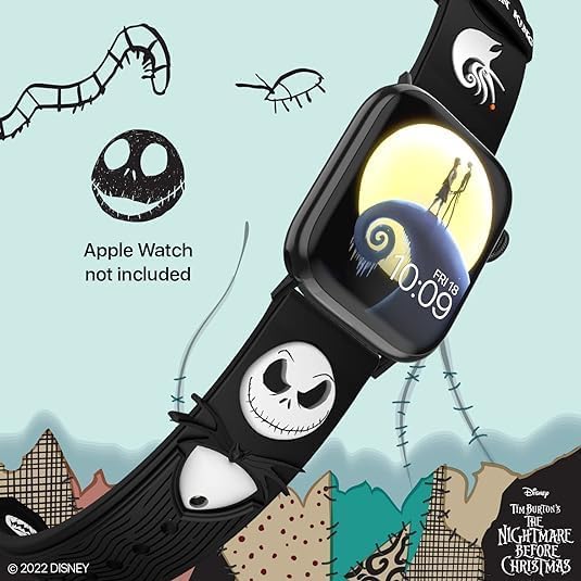 The Nightmare Before Christmas – Colección de correas de reloj inteligente con licencia oficial, compatible con todos los tamaños y series de Apple