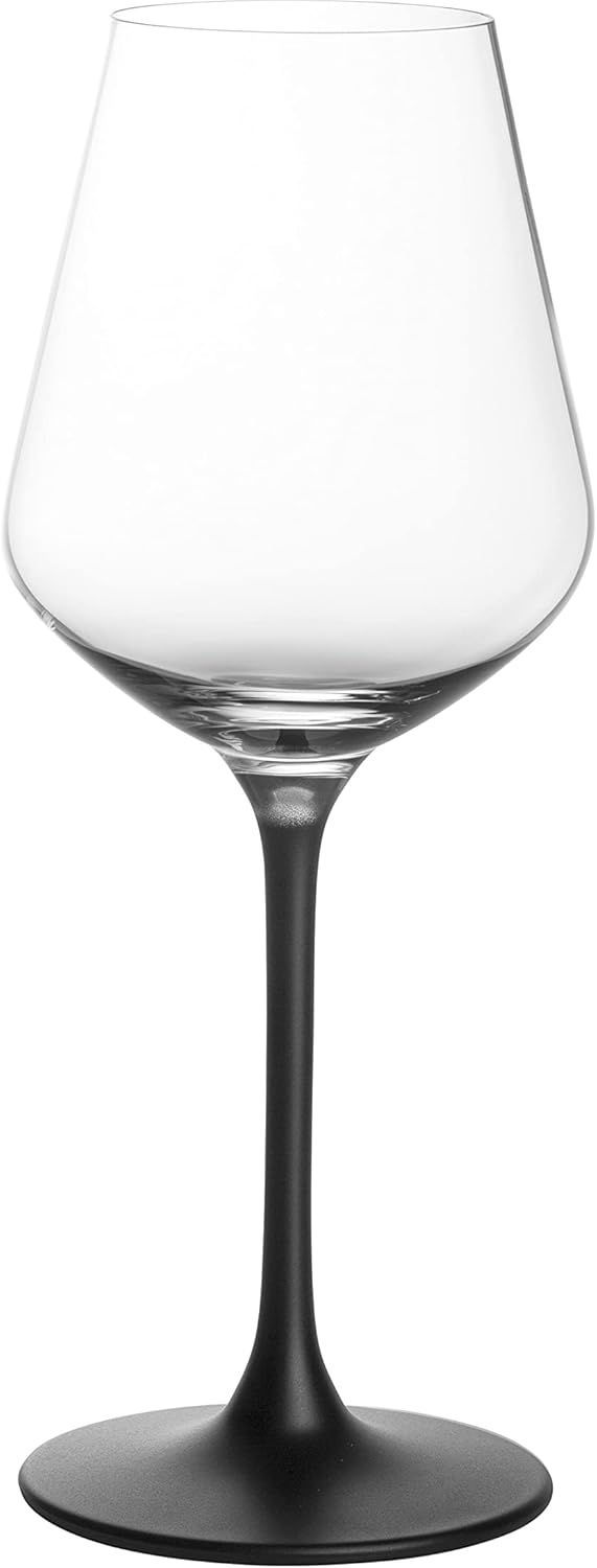 Villeroy & Boch Juego de 4 copas de vino de cristal, color negro excitante, aptas para lavavajillas, 9.2 in