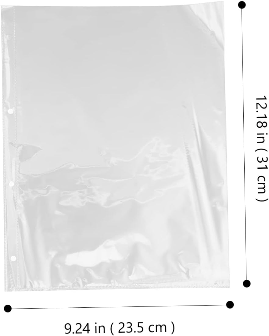 Ciieeo Álbum de almacenamiento A4, 200 unidades, monederos, monederos para fotos, protector de hojas transparentes, carteras para coleccionistas,