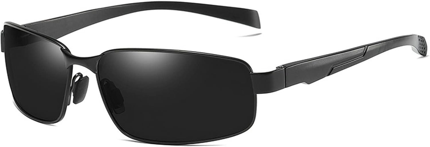 Full Reader – Gafas de sol polarizadas de visión nocturna para hombre, marco de metal vintage, gafas de lectura cuadradas