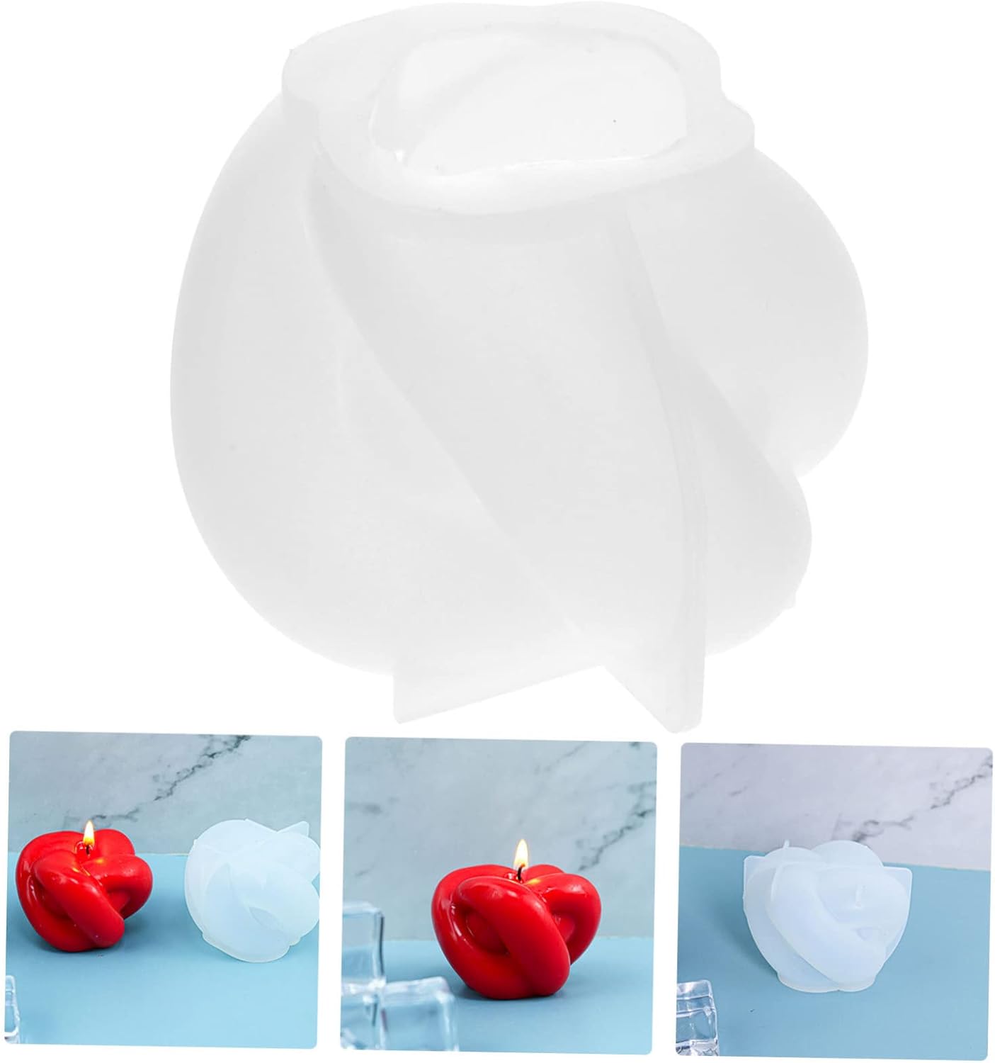 TEHAUX Moldes de silicona para velas de silicona, moldes de silicona para gelatinas, moldes de silicona para gelatinas, jabón hecho a mano, 2 uds