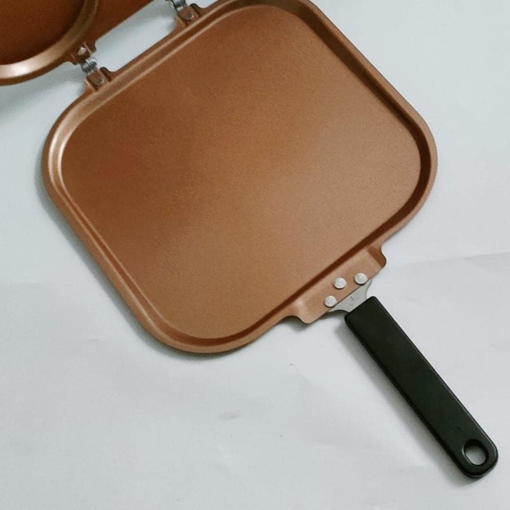 Placa de tortilla de doble cara de 4 tazas de doble cara Placa antiadherente para panqueques plegable antiadherente para panqueques Herramientas de