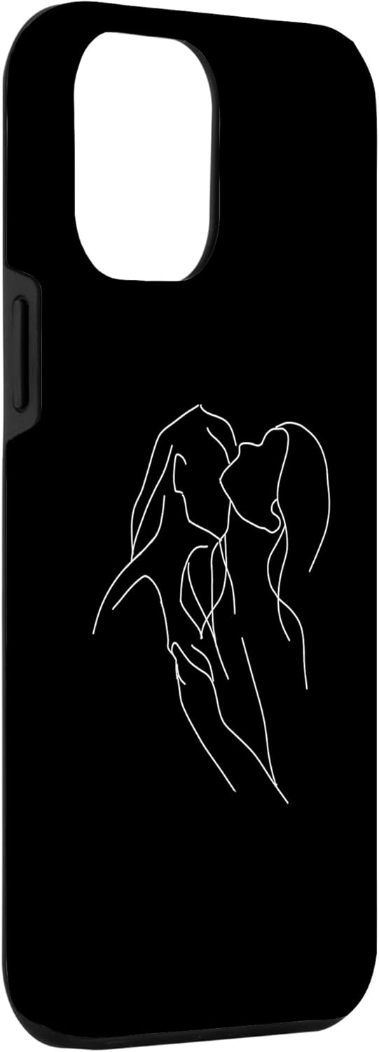 iPhone 12 Pro Max Lesbianas Minimal Line Art Bi Lesbianas Orgullo Gay para Mujeres Caso